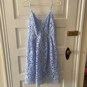 Astr light blue lace midi dress large